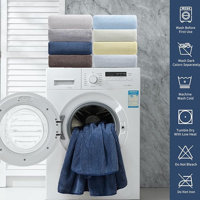 4 Piece Bath Towel Set 35"x70"Oversized Bath Towel for Bathroom Ultra Soft Fluffy Extra Large Bath Sheet Luxury Premium Bathroom Towel Highly Absorbent Quick Dry Shower Towel for Hotel Spa,Navy Blue