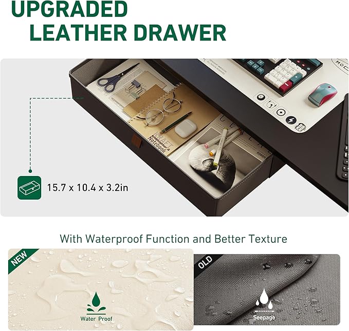 FEZIBO 40 x 24 Inches Standing Desk with Drawer, Adjustable Height Electric Stand up Desk with Storage, Sit Stand Home Office Desk, Ergonomic Computer Desk, Black