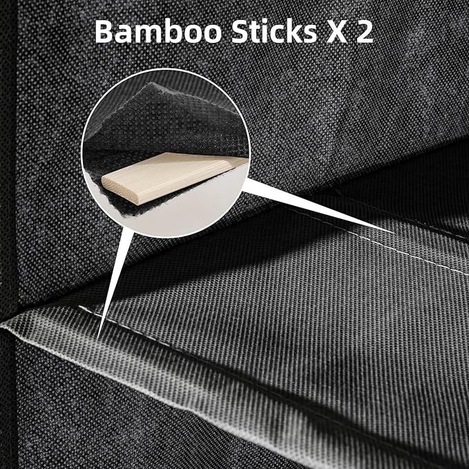 2 Pack Hanging Closet Organizer, 4-Shelf Hanging Shelves with Side Pocket, Black