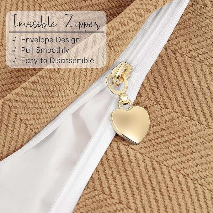 ZWJD Camel Pillow Covers 20x20 Set of 2 Chenille Throw Pillow Covers with Elegant Design Soft and Luxurious Decorative Throw Pillows for Couch, Bed, and Home Decor