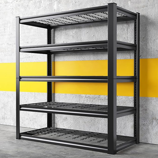 REIBII Garage Shelving 3000LBS, Heavy Duty Storage Shelves, Adjustable Industrial Metal Shelving Unit for Garage, Basement, Pantry, Warehouse,Commercial, 36" W x 16" D x 72" H