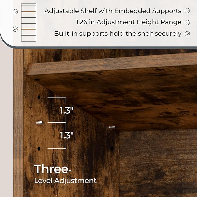 Yaheetech 7-Tier Open Bookcase and Bookshelf, Modern Simple Floor Standing Display Storage Shelves with Top Open Compartment for Home Office, Living Room, Bed Room - Rustic Brown