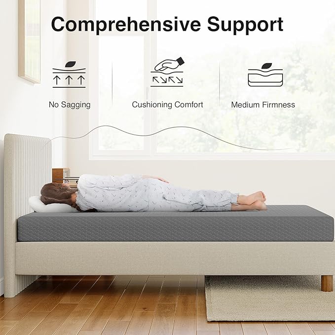 Novilla Full Mattress, 8 Inch Full Size Memory Foam Mattress for Cool Night Sleep & Pressure Relief, Thermally Balanced Foam Mattresses for Enhanced Support & Breathability, Bed Mattresses in a Box