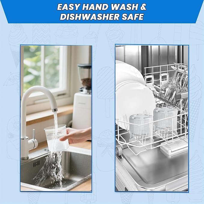 4 Pack Ninja Creami Containers and Lids for, 16oz Creami Containers Compatible with NC299, NC300, NC301 Series Ninja Ice Cream Maker new, Replacement Cups Jars with Colorful Spoons & Scoop, BPA Free