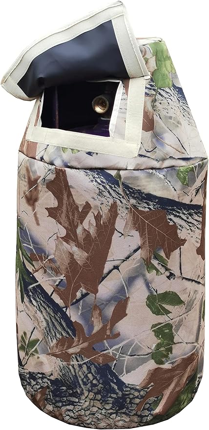 Propane Tank Cover Fits 30-Pound Steel Propane Cylinder Cover for RV Trailer, Leaf.