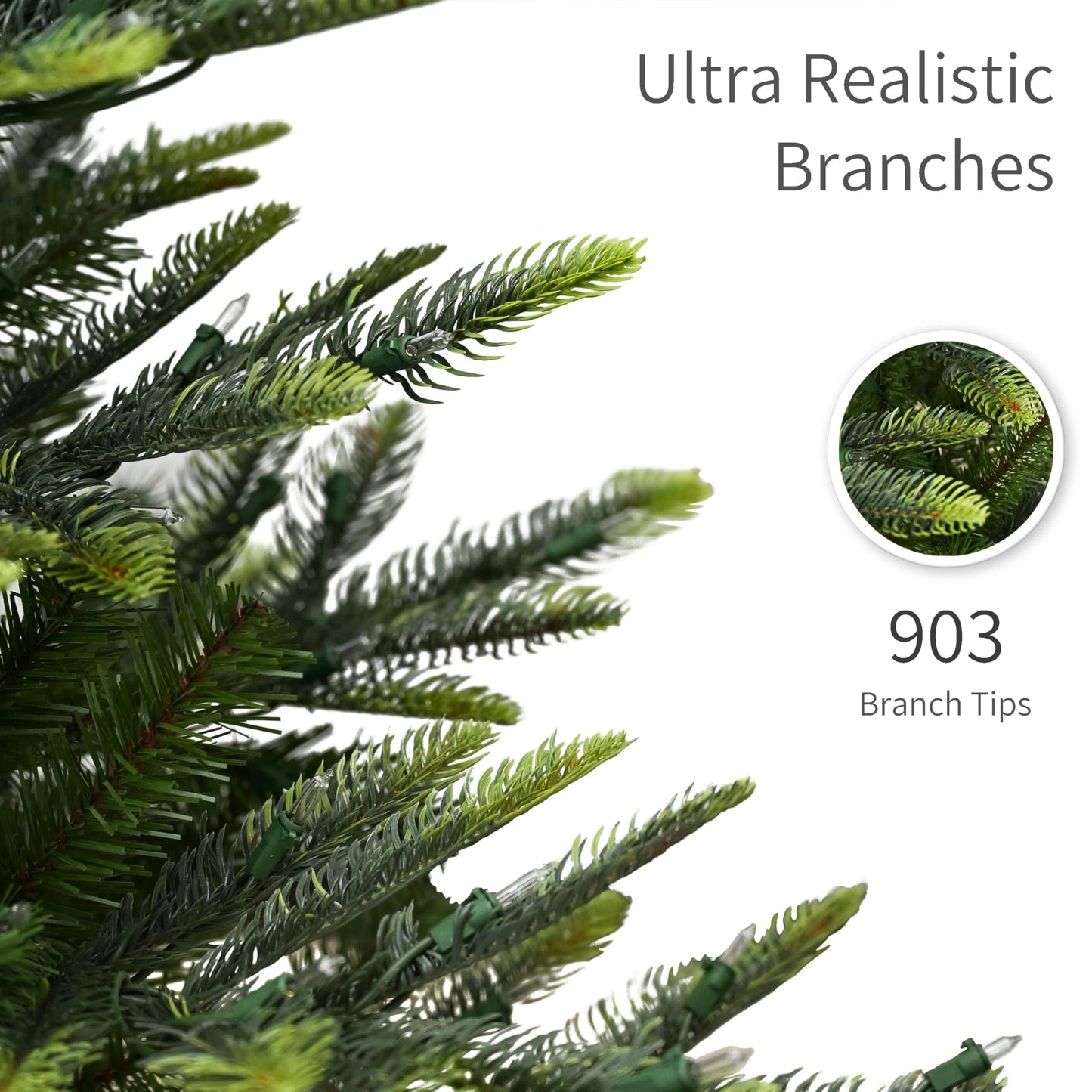 Puleo International 6.5 Foot Pre-Lit Aspen Fir Artificial Christmas Tree with 500 UL Listed Clear Lights, Green