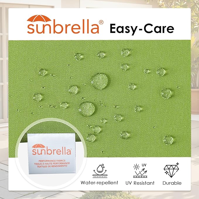 Outdoor Sunbrella Cushions for Patio Furniture Set of 2, 24"x24" Water Repellent Chair Cushions Removable Seat Bottom & Back Cushion Covers for Chair, Sofa, Couch, Canvas Ginkgo