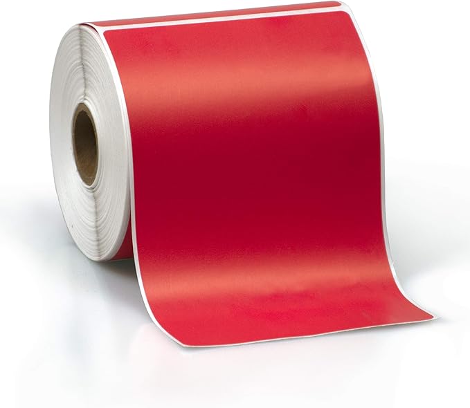 4" X 6" Direct Thermal Perforated Stickers Labels for Shipping Labels, Inventory, and Color Coding - Compatible with Zebra, Rollo, Godex and More (Red, 48 Rolls)