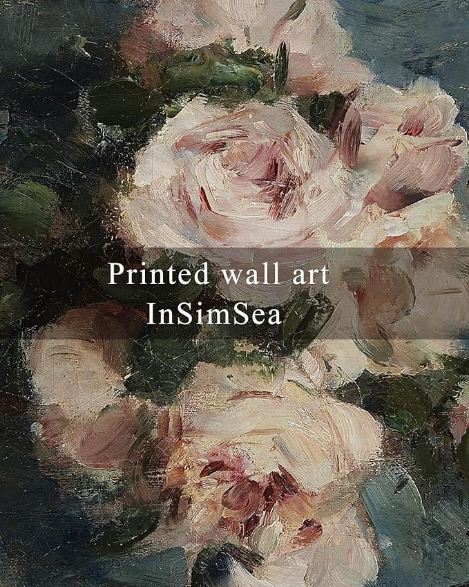 InSimSea Framed Wall Art for Living Room Flower Wall Art Home Decor Roses Vintage Botanical Prints Floral Paintings Canvas Art Wall Decor Floral Home Decor Canvas Prints for Bedroom Office 16x24in