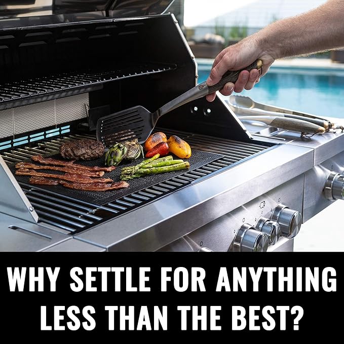 Grillaholics Premium BBQ Grill Tools – The Ultimate Grilling Gift for Dad - Luxury 4-Piece Barbecue Utensils Grill Set with Wooden Gift Box