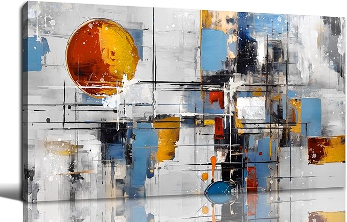 Large Abstract Canvas Wall Art Modern Living Room Bedroom Home Office Wall Decor Grey Geometric Abstract Picture Framed Canvas Prints Size 30x60