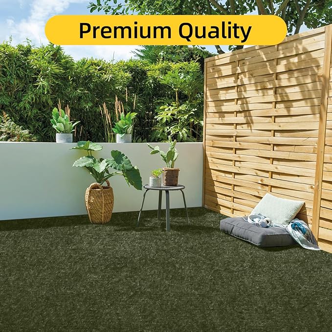 Marine Carpet,6 FT x 18 FT Olive Green Indoor Outdoor Carpet 0.2" Thick with Water-Proof TPE Backing, Non-Slide for Home, Patio, Porch, Deck