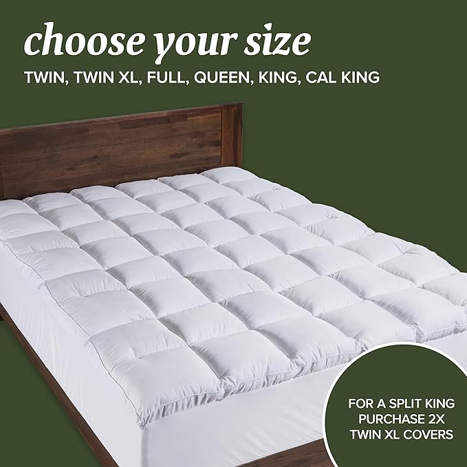 Beckham Hotel Collection King Size Mattress Pad (Extra Padded) & Protector Hybrid - Quilted Pillow Top Mattress Cover - Thick, Plush, Fitted Mattress Topper for Bed