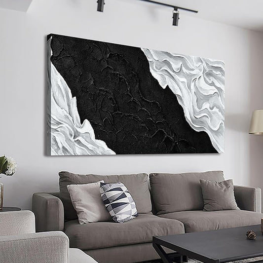 YISXINOAG Canvas Art Wall Decor Abstract Wall Art For Living Room Modern Canvas Prints Pictures For Wall Black And White Wall Art For Hotel Home Wall Decor 24x48 Inch