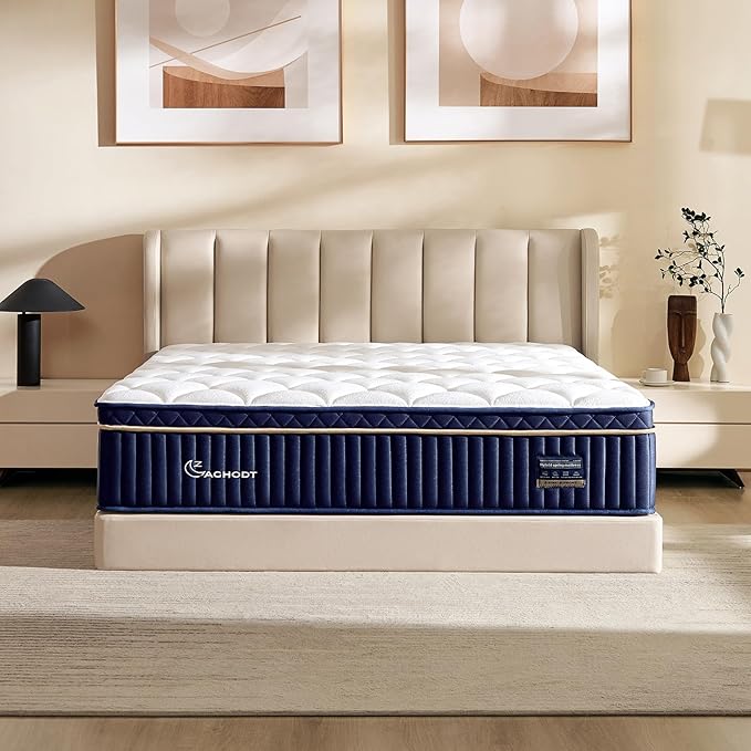 King Mattress, 12 Inch King Size Hybrid Mattress in a Box, Medium Firm Memory Foam mattress, with Individual Pocket Springs, Upgrade Zoned Support, Motion Isolation&Pressure Relief, CertiPUR-US