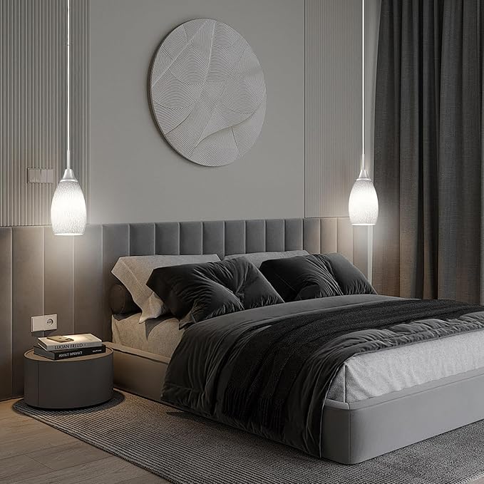 Mini Glass Pendant Light 4.72" with Handblown Milk White Marble Art Glass Hanging Light 1-Pack Oval Ceiling Hanging Light Fixture for Dining Room Kitchen Island Cafe Foyer Hallway