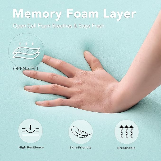 10 Inch Full Memory Foam Mattress- CertiPUR-US Certified Foam Mattress in a Box -Medium Firm Support for Pressure Relief with Washable Bamboo Fiber Cover for Kid Single Bunk Trundle Bed