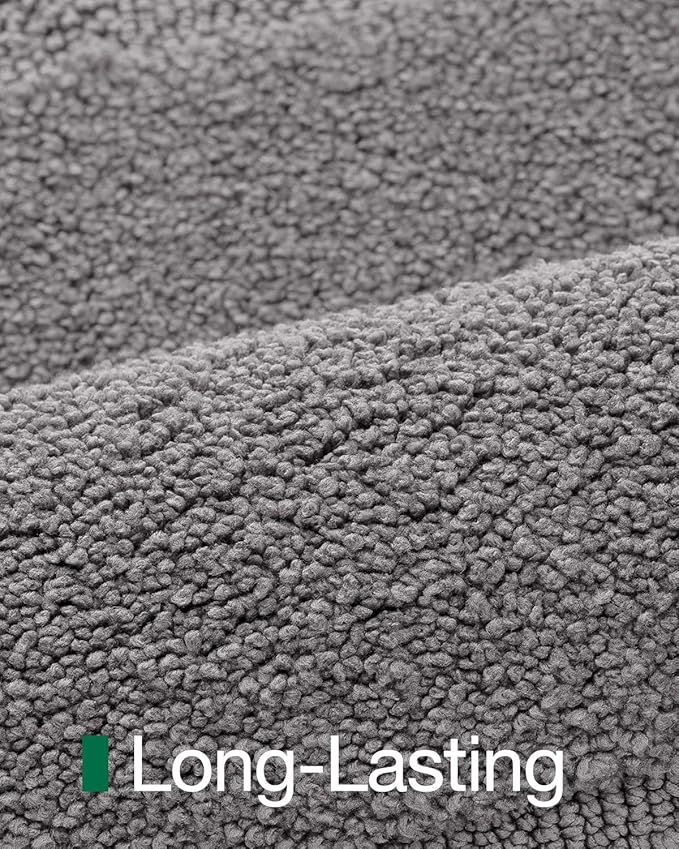 LUMI Ultra Soft Bathroom Rugs Non Slip with Rubber Backing, Absorbent Washable Bath Mat Quick Dry, Upgraded Premium Microfiber Plush Carpet for Bathtub and Shower Floor, Dark Grey, 24x60