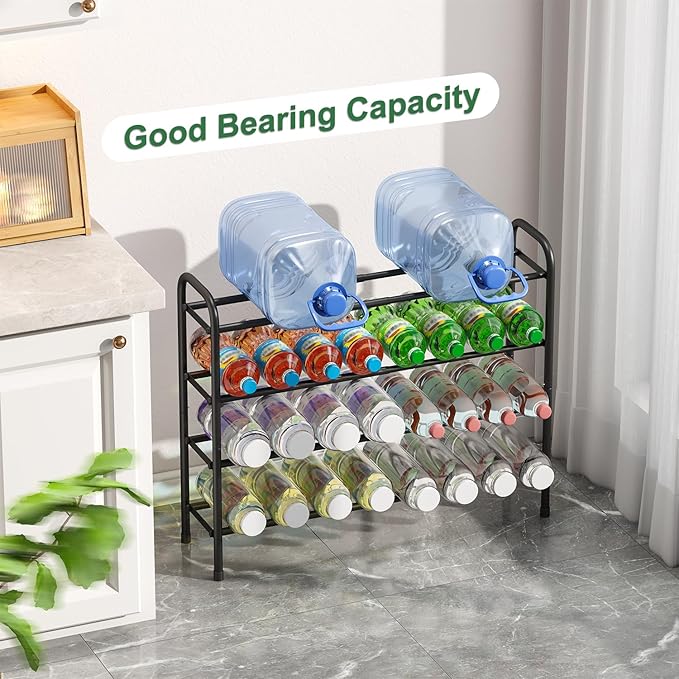 Long Shoe Rack, 4-Tier Expandable Metal Shoe Shelf, Shoe Rack for Closet, Entryway & Hallway