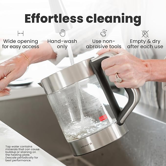 Vianté Electric Kettle With Infuser For Loose Leaf. Hot Tea Maker With Temperature Control And Automatic Shut Off. Tea Kettle With Brewing Programs. 1.5 Liters Capacity