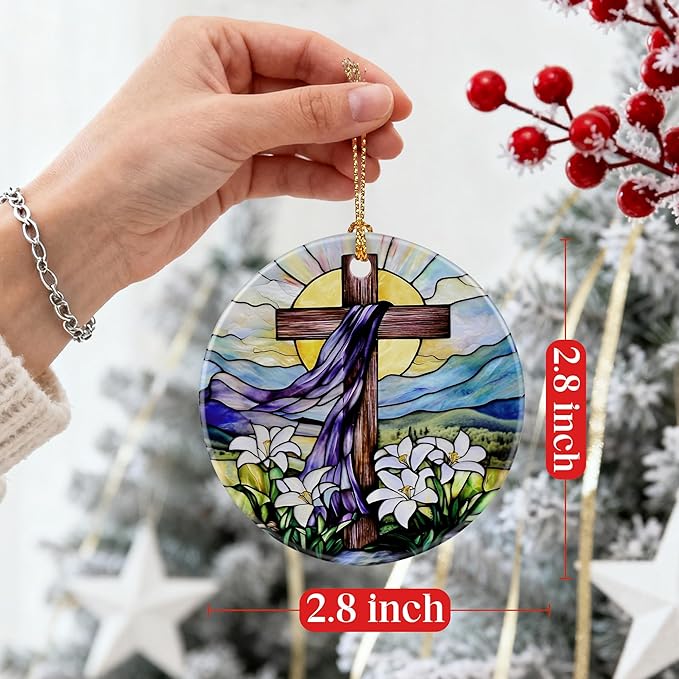 Christian Cross Ornament, Christmas Ornaments, Christmas Tree Ornaments | Religious Holiday Decor, Cross Home Decor, Christian Gifts, Religious Gifts, Gift Exchange & Gift Idea, Giftbox Included