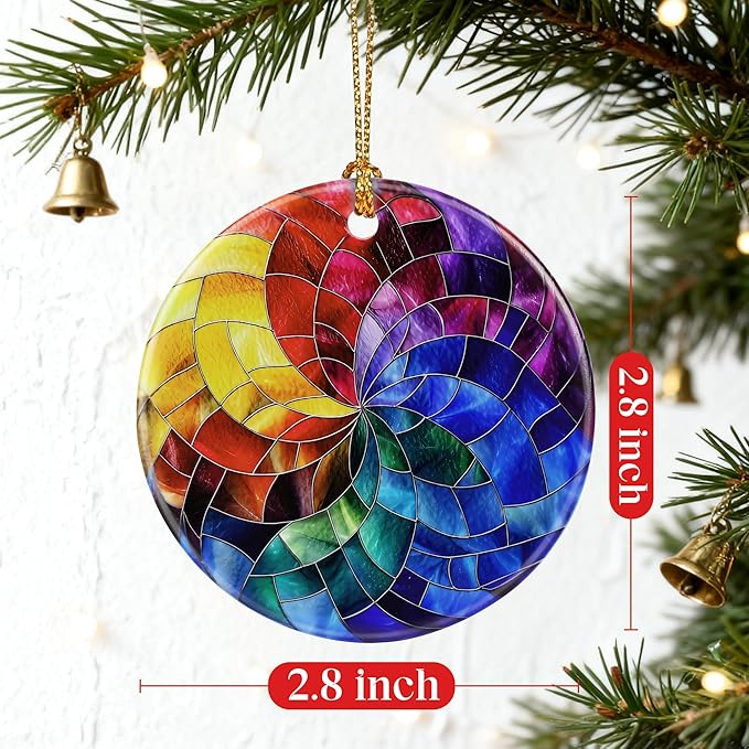 Rainbow Spiral Ornament | Christmas Ornaments, Christmas Decorations, Hanging Ornaments for Tree, Holiday Decor Gifts | Gifts for Friends & Art Lovers | Gift Exchange Ideas