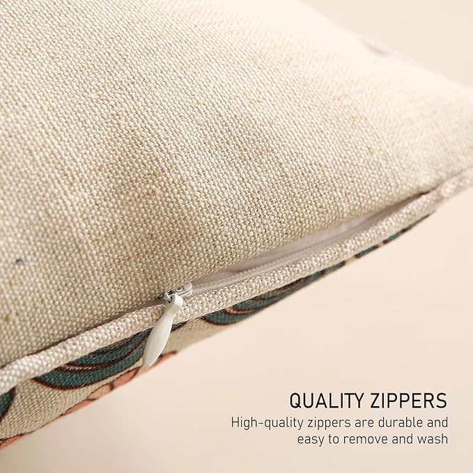 Design Square Linen Vintage Throw Pillow Covers 18"x18" Pack of 2, Gray Green Farmhouse Cushion Covers with Silver Lotus Floral Pattern Decor Pillowcases for Bed,Living Room,Outdoor,Car