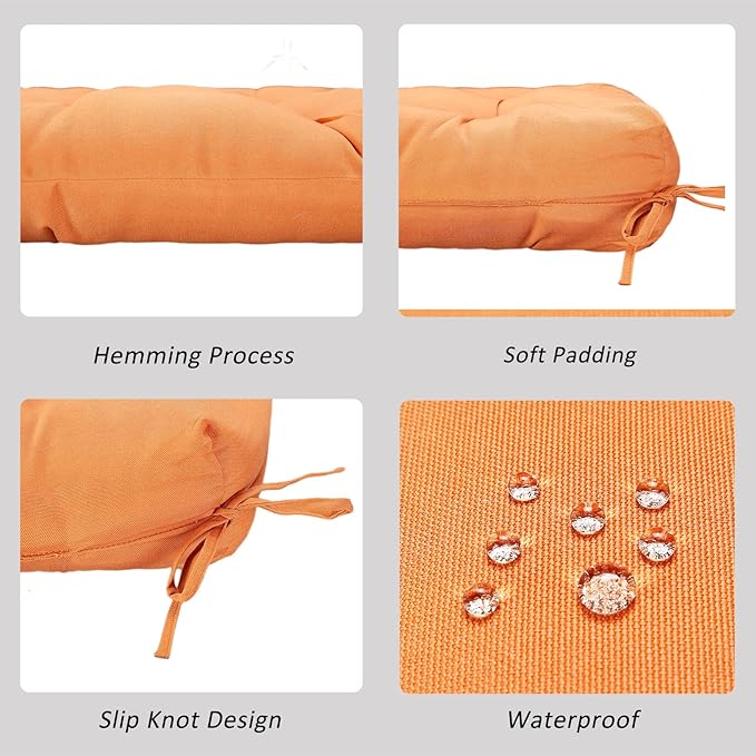 JMGBird Outdoor Chair Cushions, Pack of 2 Patio Seat/Back Cushions 19" x 19" with Ties for Patio Furniture Chairs Home Garden Decoration