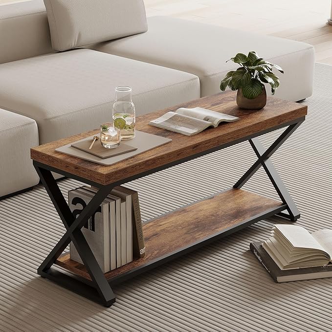 IBF Wooden Bench Indoor, Wood Entry Way Bench with Shoe Storage Rack for Entryway, Industrial Entryway Bench Seat for Foyer Bedroom Living Room Entrance Organization, Rustic Brown Oak, 39 Inch Long