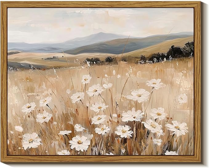 InSimSea Framed Wall Art for Living Room Retro Flower Canvas Art Wall Decor Bedroom Artwork Farmhouse Oil Paintings Pictures Prints Rustic Gallery Boho Vintage Floral Botanical Office 8x10In