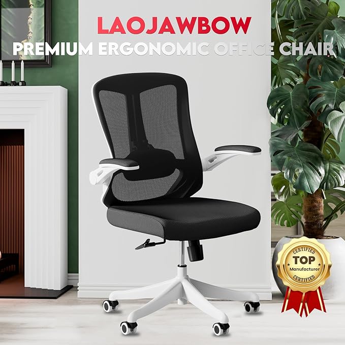 Ergonomic Office Chair - Comfy Desk Chairs with Wheels and Arms, 400LB Heavy Duty Mesh Computer Chairs with Comfortable Lumbar Back Support for Home Office, Study, Bedroom and College Dorm