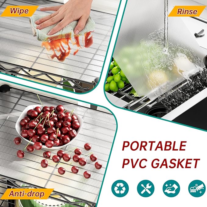 3 Tier Adjustable Storage Shelves Heavy Duty Metal Utility Shelf Wire Shelving Unit Organizer Rack for Home Kitchen Office Bathroom Pantry Room 12" D x 18" W x 30" H