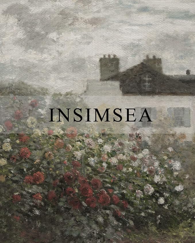 InSimSea Framed Canvas Wall Art Vintage Decor, Home Decor Large Artwork for Wall The Artist's Garden in Argenteuil by Monet Paintings Prints Wall Art for Office Kitchen Bathroom Decor, 16"x24"