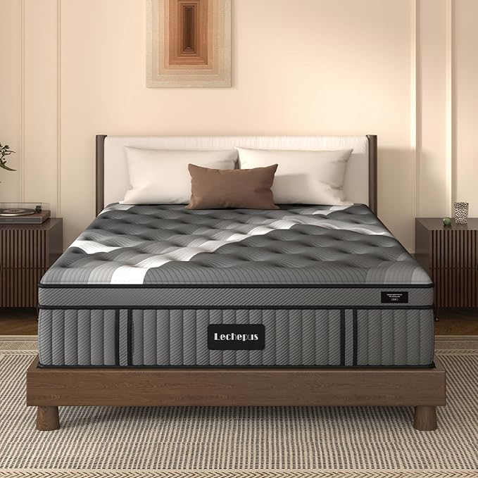 California King Mattress,Lechepus 14Inch Soft Memory Foam Hybrid Mattress in Box,Plush Cal King Size Mattress with Pocket Coil for Back Pain Relief,Motion Isolation