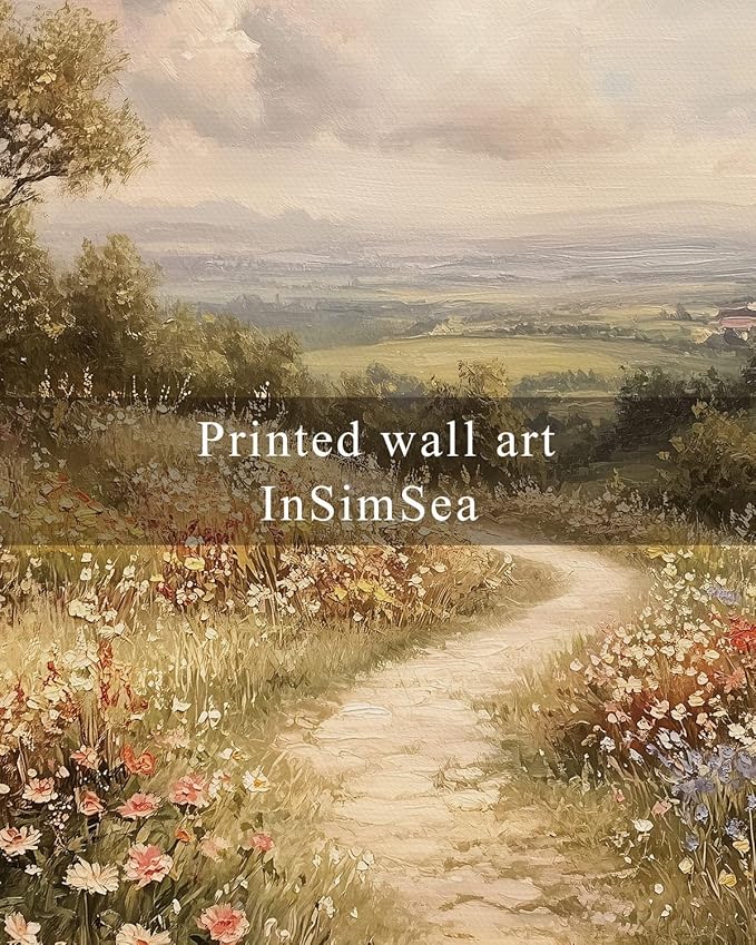 InSimSea Framed Wall Art for Living Room Flower Canvas Art Wall Decor Bedroom Floral Artwork Oil Paintings Picture Prints Rustic Gallery Boho Vintage Botanical Farmhouse Retro Farmhouse Office 8x10In