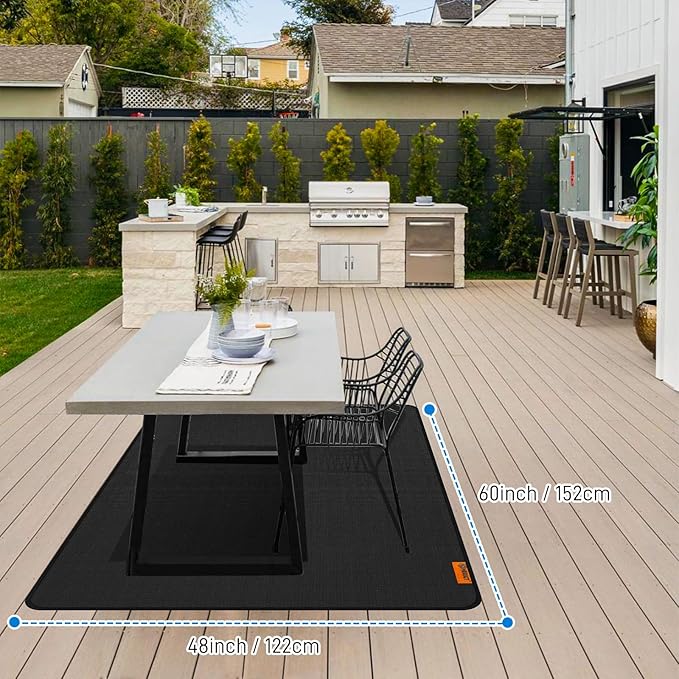 60"×48" Under Grill Mat for Outdoor Grill,Double-Side Fireproof & Heat-Resistant Outdoor Grill Mat,Protective Mat for Patio,Courtyard,Tabletop