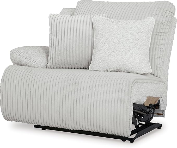 Signature Design by Ashley Top Tier Casual L-Shaped 3-Piece Reclining Sectional Sofa with Chaise, Console Storage and 4 Accent Pillows, White