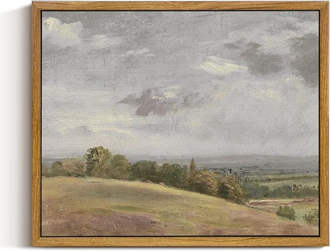 InSimSea Framed Canvas Wall Art Vintage Decor, Landscape Canvas Wall Art, Farmhouse Wall Art for Living Room, Rolling Hills Wall Painting Pictures for Bedroom Wall Decor, 9"x11"