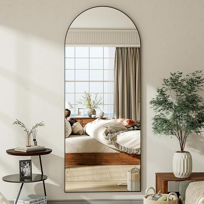 HARRITPURE Arch Floor & Full Length Mirrors - 68" x 24" Body Length Mirror Big Mirror for Bedroom Standing/Hanging/Leaning Wall-Mounted Black