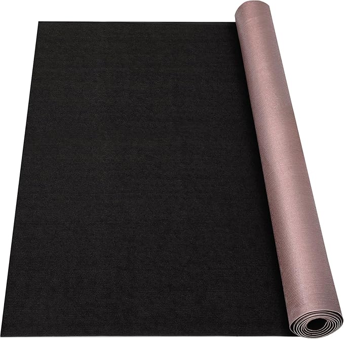 Marine Carpet,6 FT x 23 FT Black Indoor Outdoor Carpet 0.2" Thick Boat Carpet with Water-Proof TPE Backing, Non-Slide Outdoor Marine Carpet Roll for Home, Patio, Porch, Deck