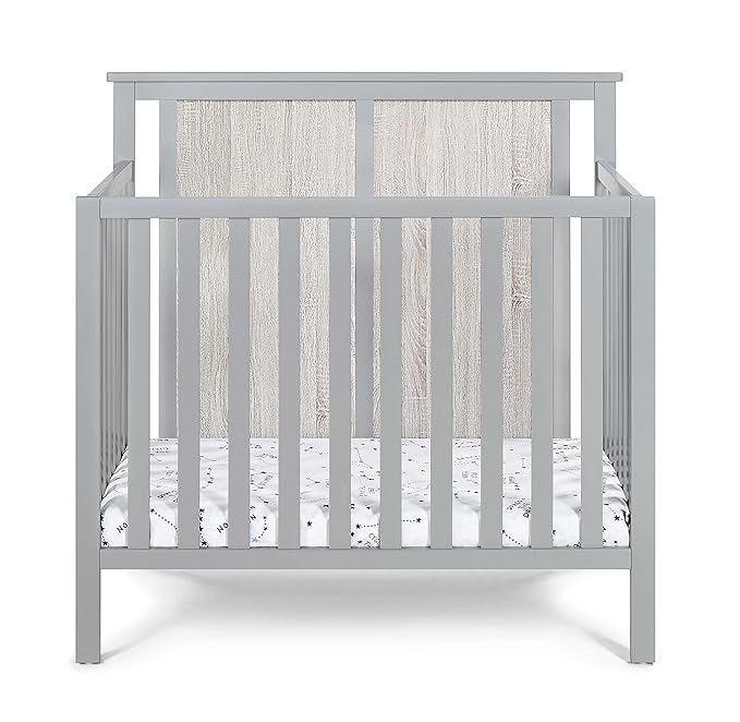 Suite Bebe Connelly 3-in-1 Mini Crib in Gray/Rockport Gray - Comes with Mattress Pad