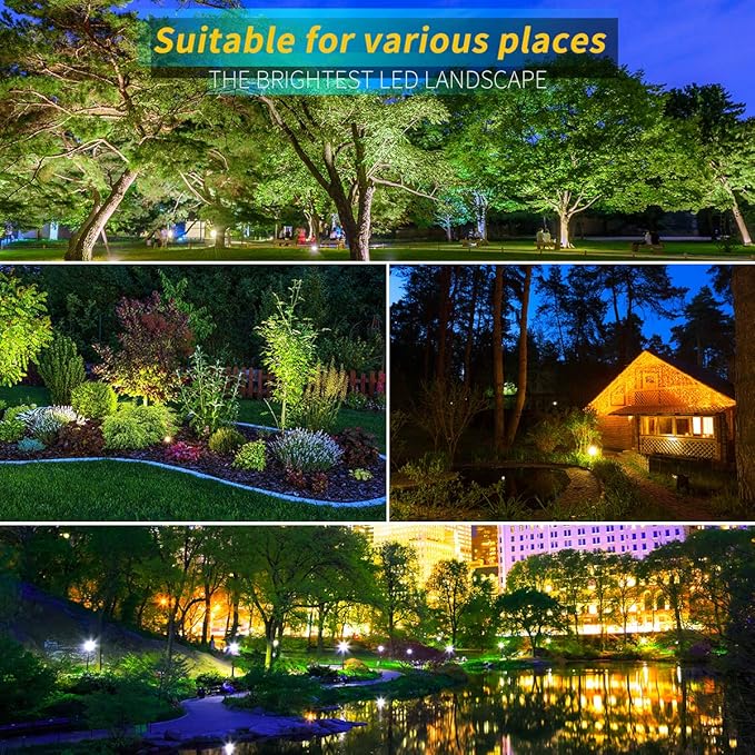 LED Landscape Lights,5W 120V AC Outdoor Pathway Garden Yard Spotlight,IP65 Waterproof Garden Flood Light,Outdoor Spotlight with Stake,UL Cord 5-ft with Plug (Pack of 2, Daylight White)