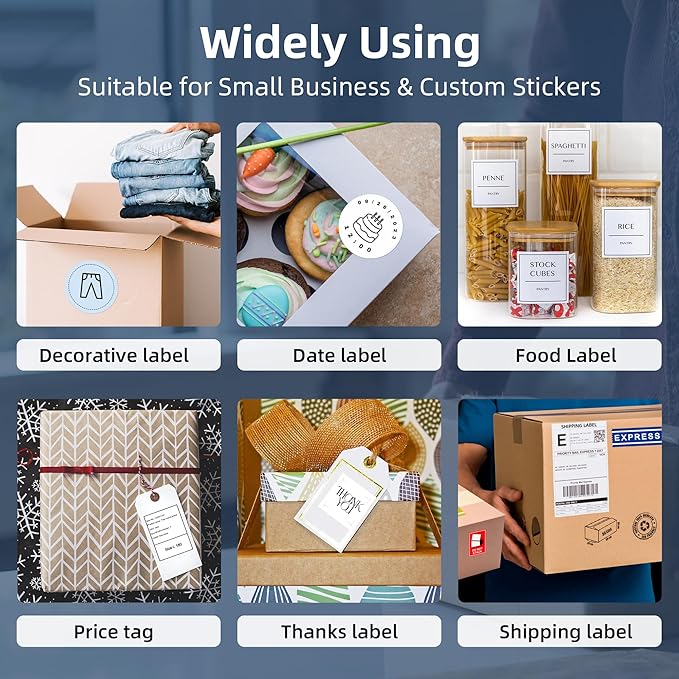 Jiose Shipping Label Printer - 4x6 Desktop Thermal Label Printer for Small Business - Compatible with MacOS Windows