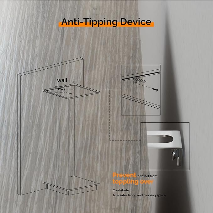 VINGLI 3 Drawer File Cabinet with Lock, Home Office Filing Organizer, for Letter Size File Folder Storage, Wood Tall Vertical Filing Cabinet, Printer Stand, Archivador (Rustic Gray)