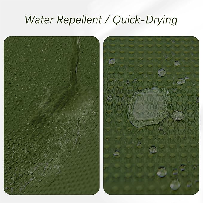 Green Stall Shower Curtain Waffle Weave Fabric, Luxury Waterproof Shower Curtains, 256GSM Heavy Duty Camper Shower Curtain for Travel Trailers with 6 Metal Hooks, 36Wx72H Bright Green