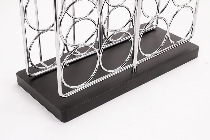 Orii 20 Jar Chrome Wire Spice Rack with Bamboo Base | Includes SS Funnel | 160 Preprinted + 20 Blank Spice Labels Included | Compact and Minimalistic Kitchen Pantry Spice Organizer Rack