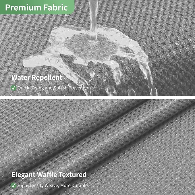 Stall No Hook Shower Curtain with Snap-in Fabric Liner Set,Waffle Weave Shower Curtains for Bathroom,Hotel Luxury Decor Bathroom Curtain Set,Waterproof & Washable,Grey,54Wx80H