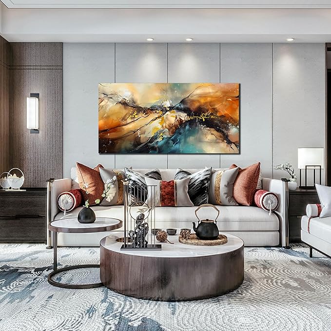 Abstract Paintings Canvas Wall Art for Bedroom - Modern Living Room Wall Decor Ready to Hang Size 24" x 48"