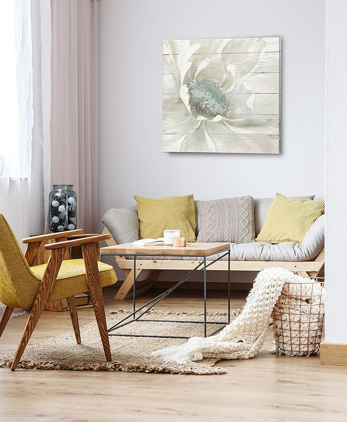 Wexford Home Weathered White Gallery Wrapped Canvas Wall Art, 10x10, 18655-10x10