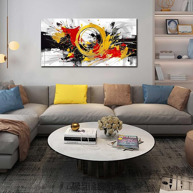 Abstract Wall Decor for Bedroom - Modern Wall Art for Living Room Ready to Hang Size 24" x 48"